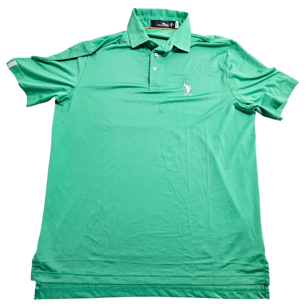 RLX Ralph Lauren Polo Shirt Mens Medium Green 1899 Performance Golf Short Sleeve